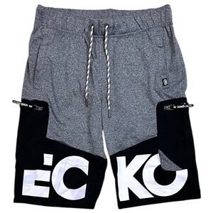 Ecko Unltd Men's Colorblock Activewear Shorts With Side Zip Cargo Pockets